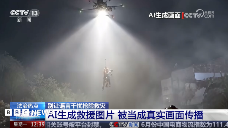 China’s new challenge as natural disasters strike – fake AI videos