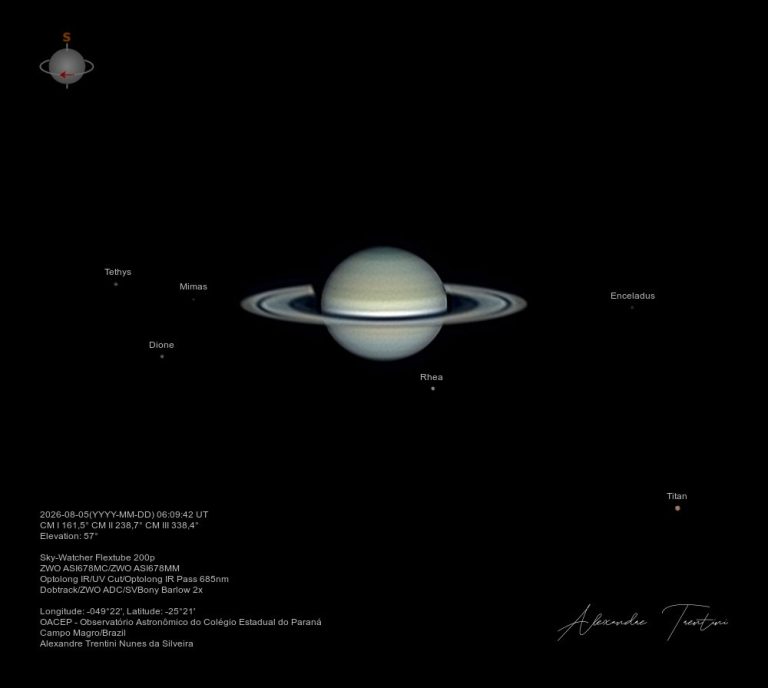 APOD: 2026 August 11 – Six Moons of Saturn