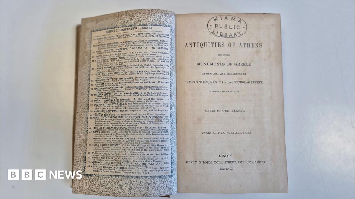 Book hidden in fireplace returned to Australian library 150 years overdue