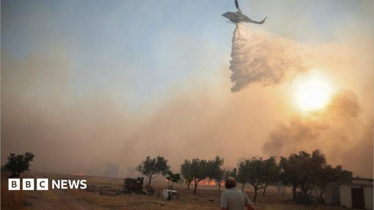 Helicopters fighting Greece wildfires collide in mid-air