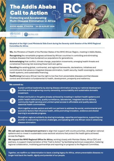 The Addis Ababa Call to Action: Protecting and Accelerating Multi-Disease Elimination in Africa