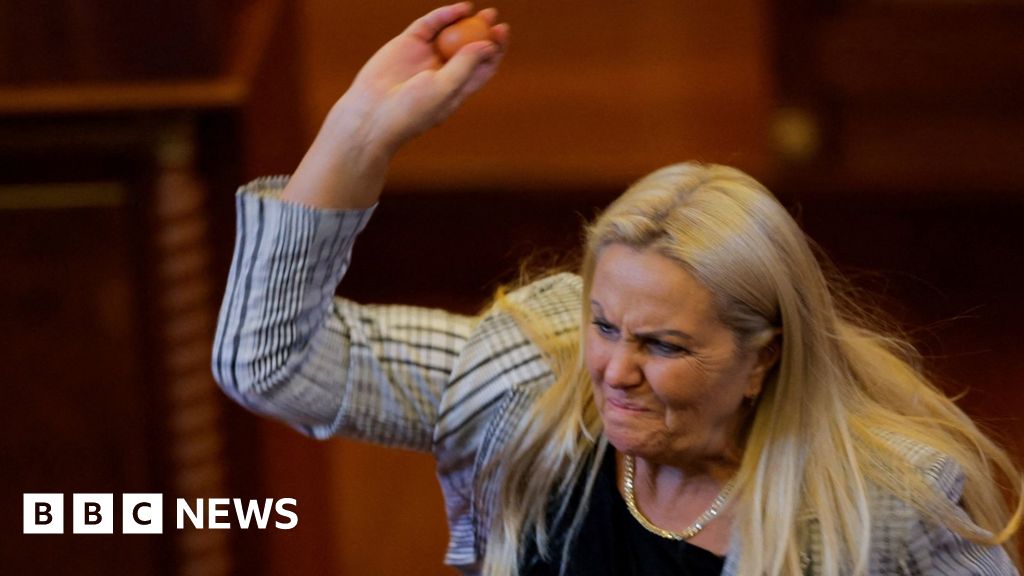 Watch: Moment opposition MP throws eggs at Kosovo’s acting PM