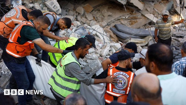 Eight children among 21 killed after war-damaged Gaza building collapses, rescuers say