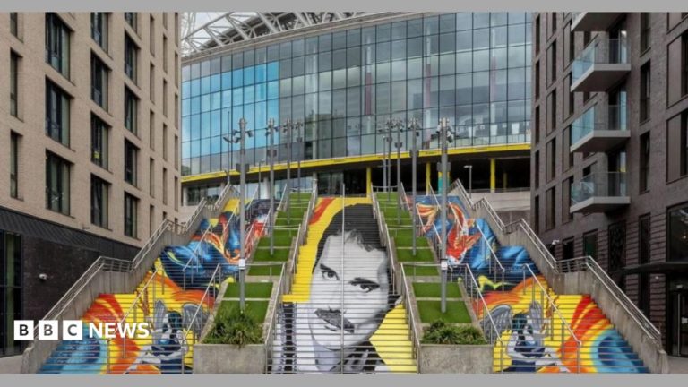 Freddie Mercury mural unveiled at Wembley Park