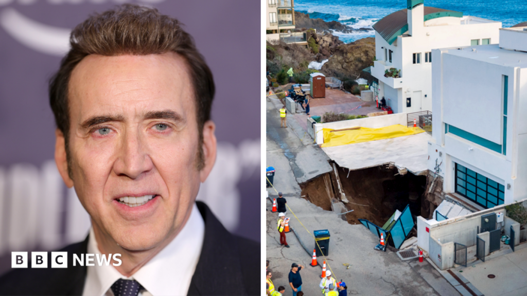 Nicolas Cage’s driveway collapses as sinkhole opens up at his Malibu home