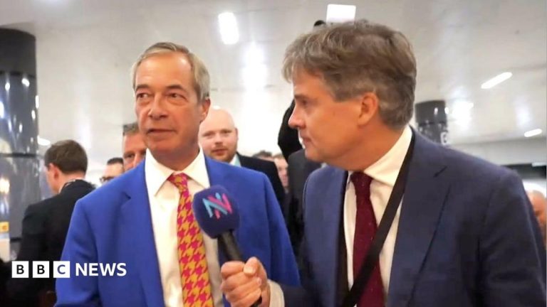 ‘Not what you want on day of the conference,’ Farage tells BBC