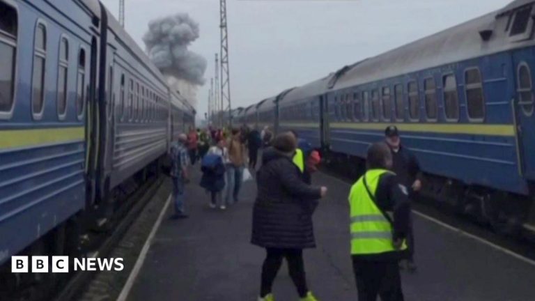 Russia struck train near Poland border shortly after Boris Johnson and top European officials passed through