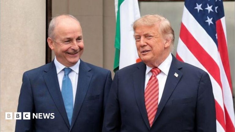 Trump meeting Irish leader Micheál Martin during visit