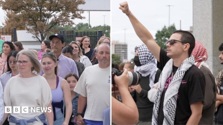 Watch: Concertgoers and pro-Palestinian activists arrive at Ed Sheeran concert